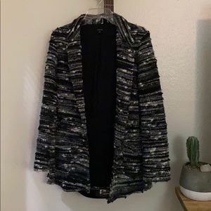 Mid length tweed coat with pockets sz M